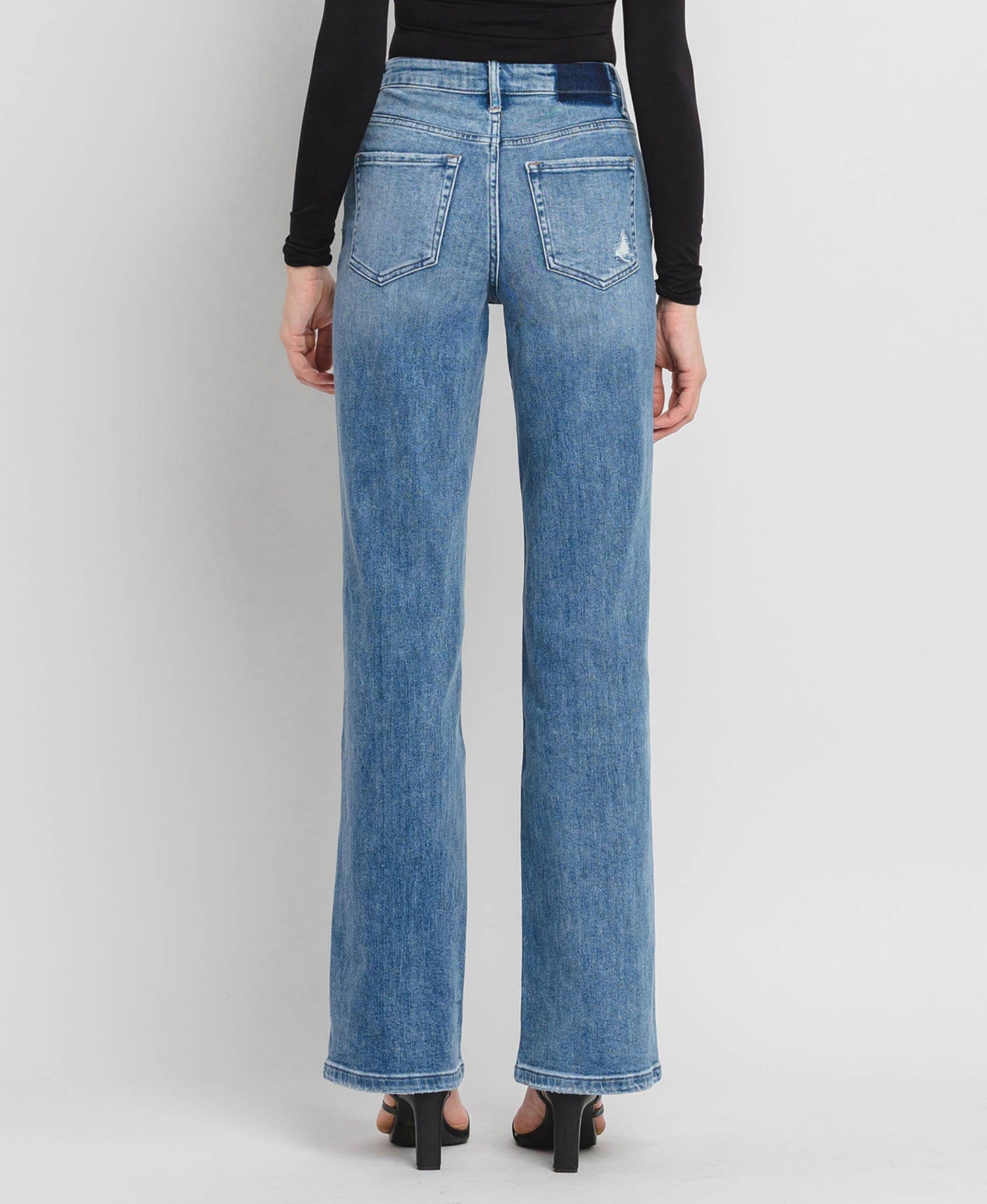 90'S Vintage Super High Rise Flare Jeans-Crush