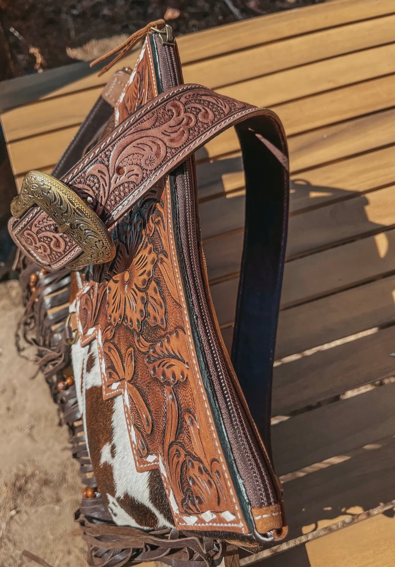 The Lancaster Cowhide Leather Tooled Purse