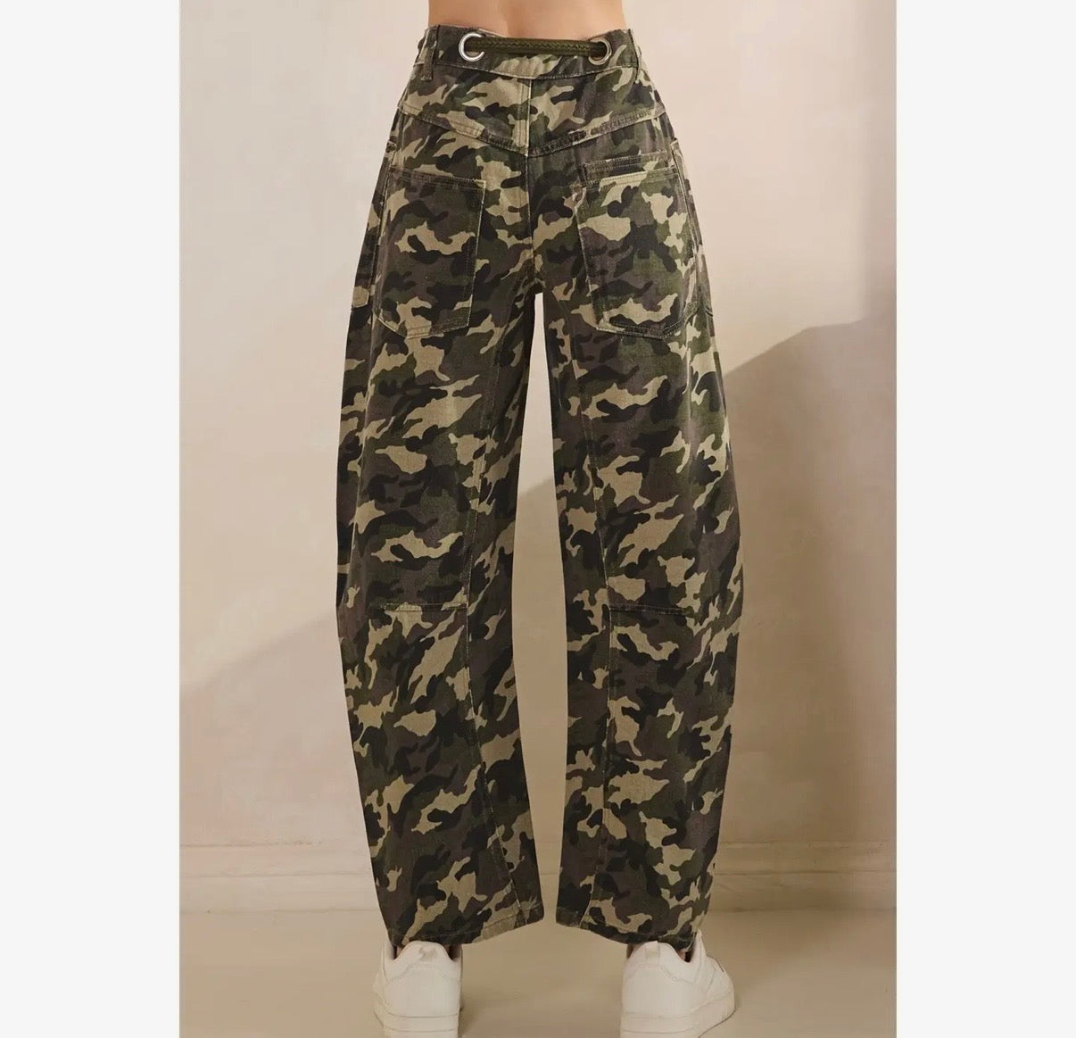 Printed Barrel Jean - Camo