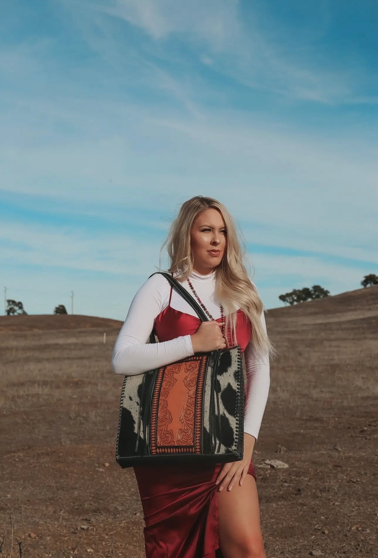 Luxe Cowgirl Tote Cowhide Purse