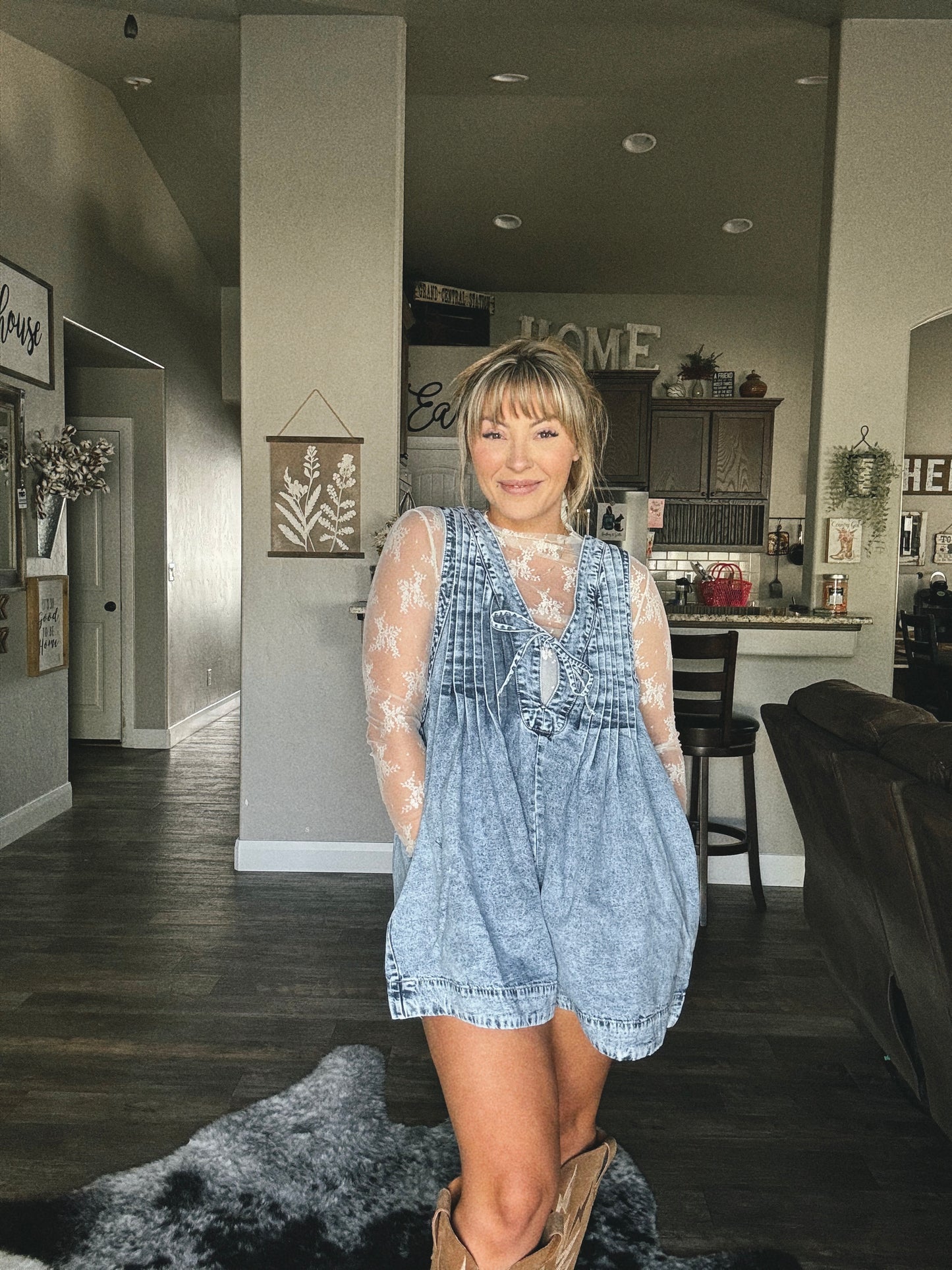 Sleeveless Denim Romper