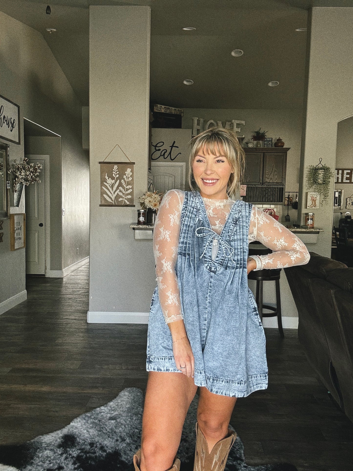 Sleeveless Denim Romper