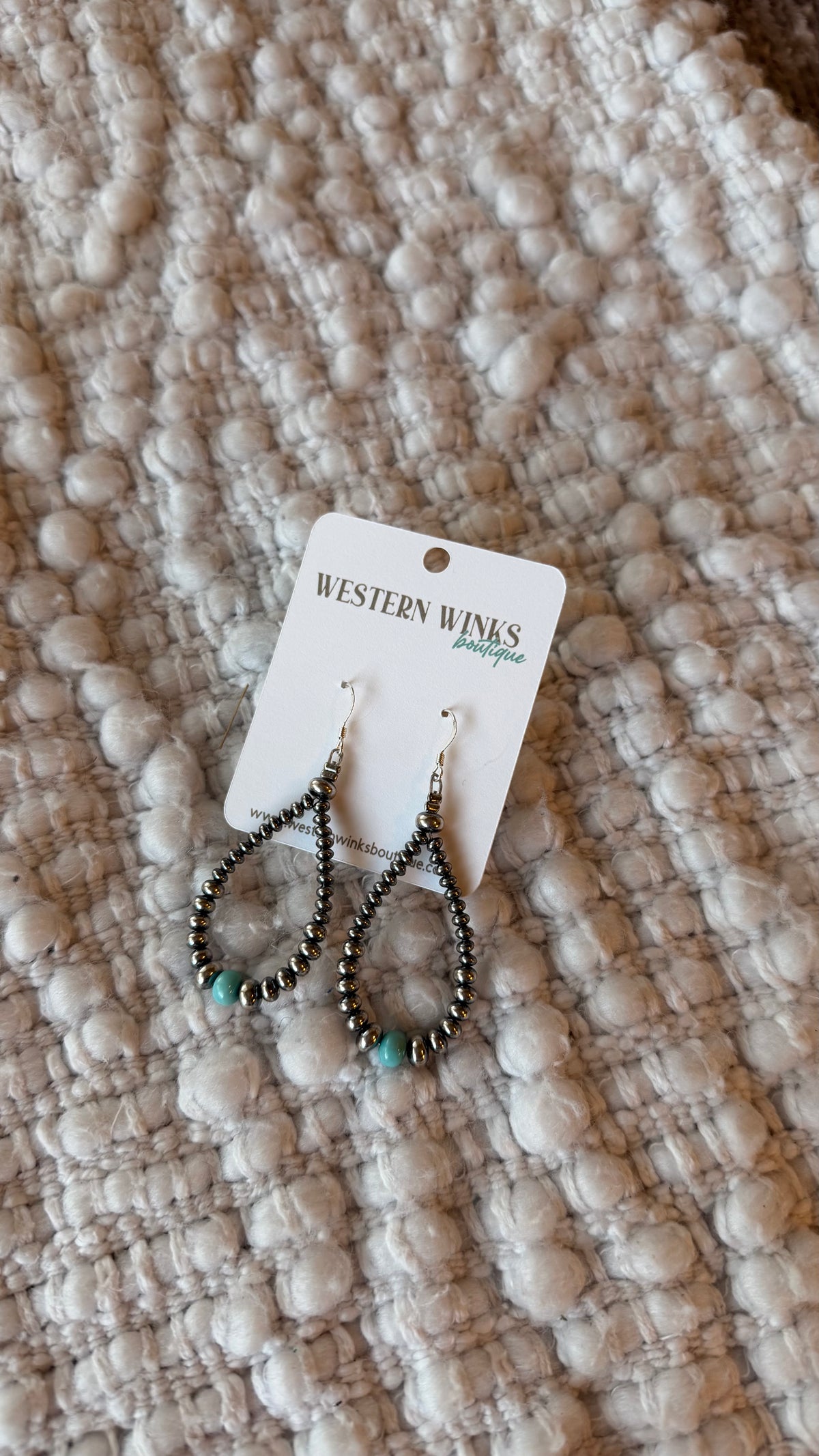 Sterling Silver Turquoise Teardrop Earrings