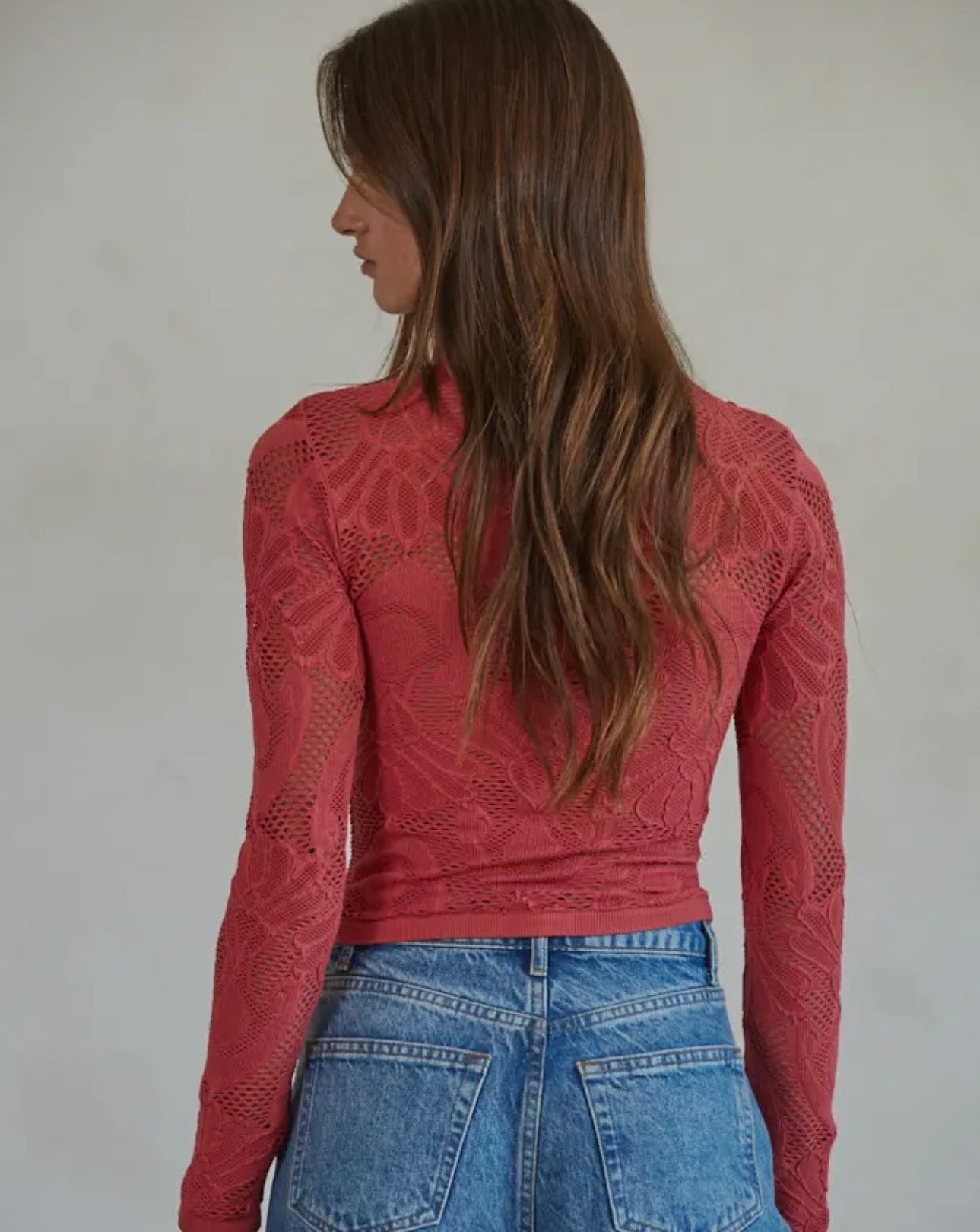 Knit Canyon Long Sleeve Top - Red