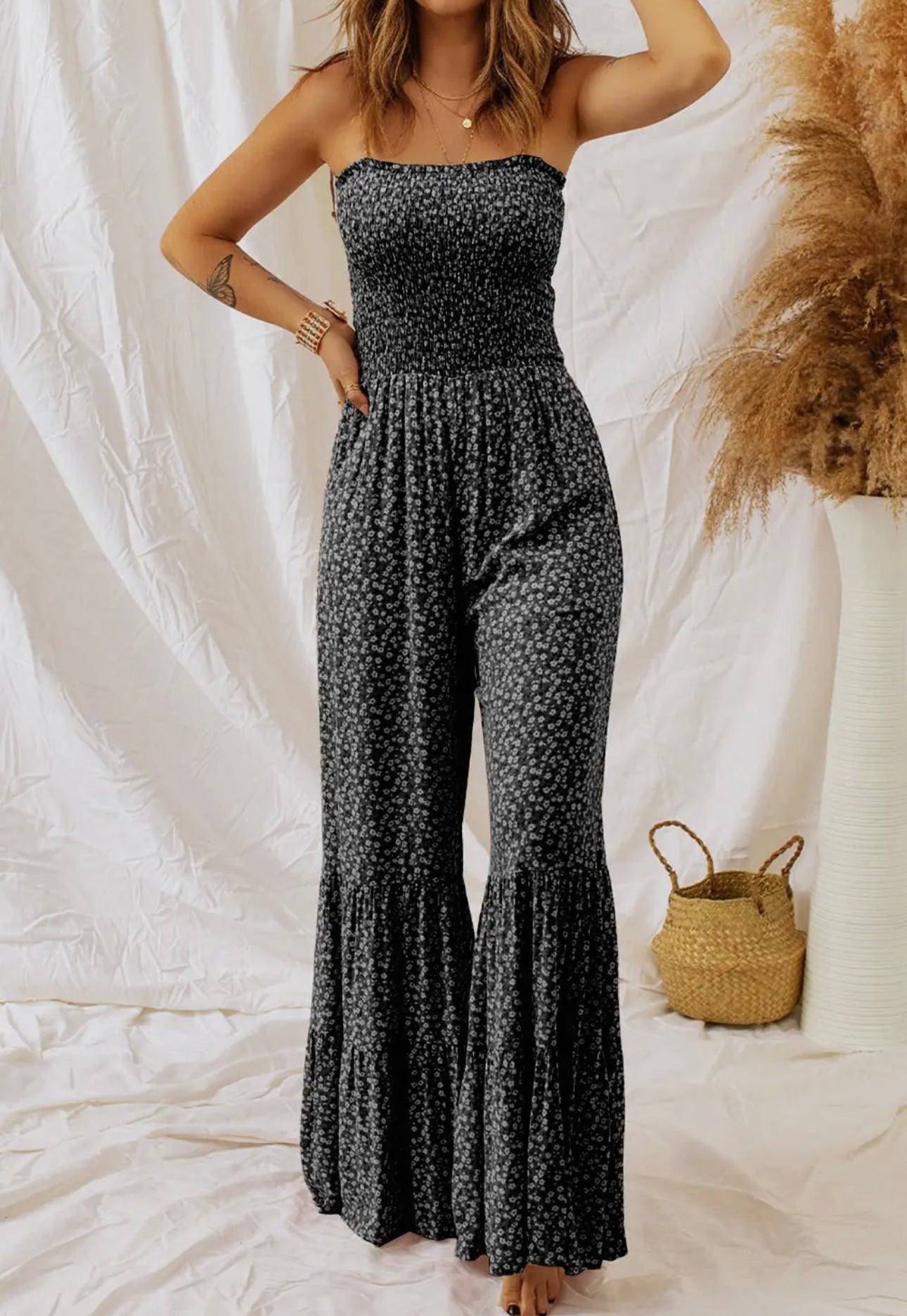 Wide Leg Floral Jumpsuit