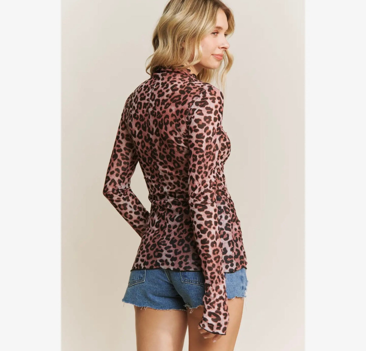 Lace Mesh Top - Leopard