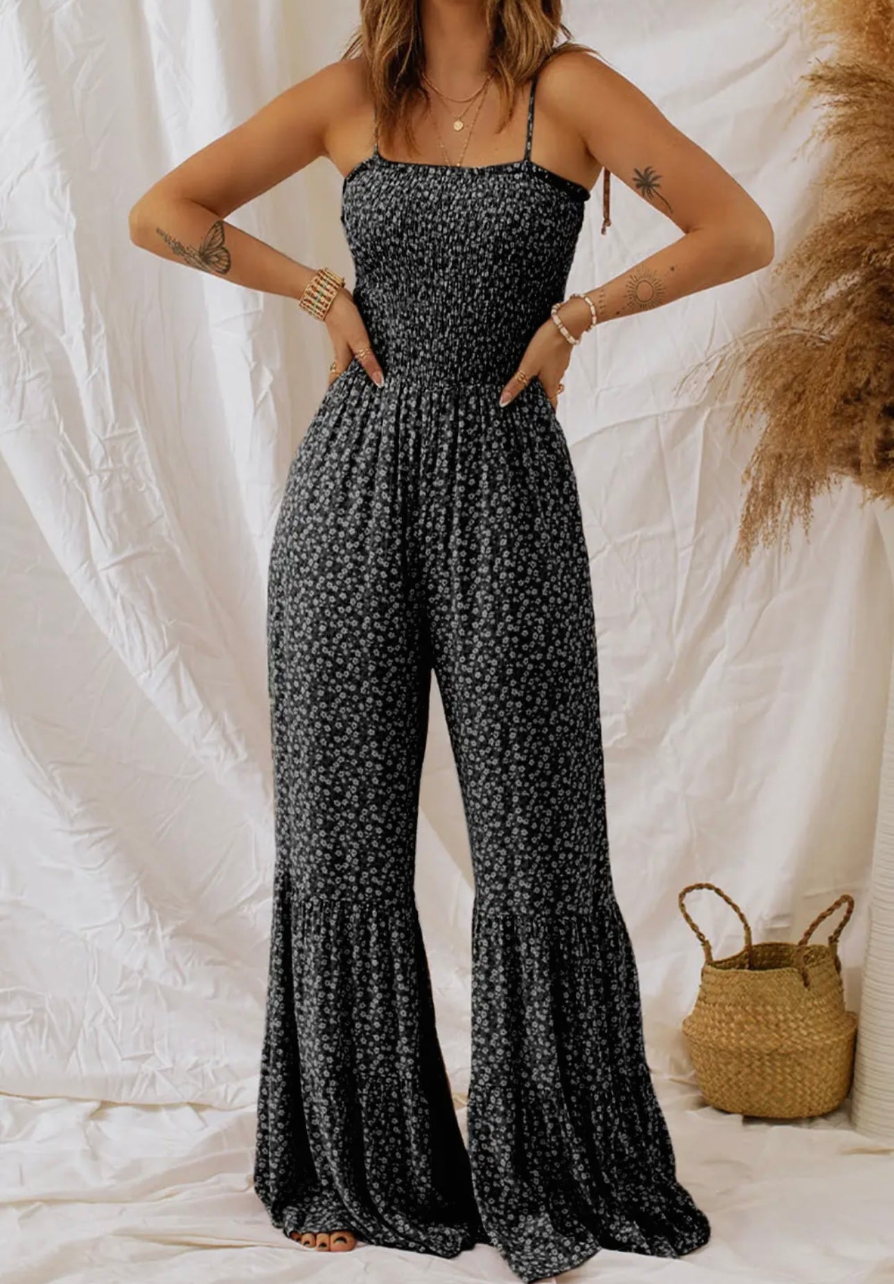 Wide Leg Floral Jumpsuit