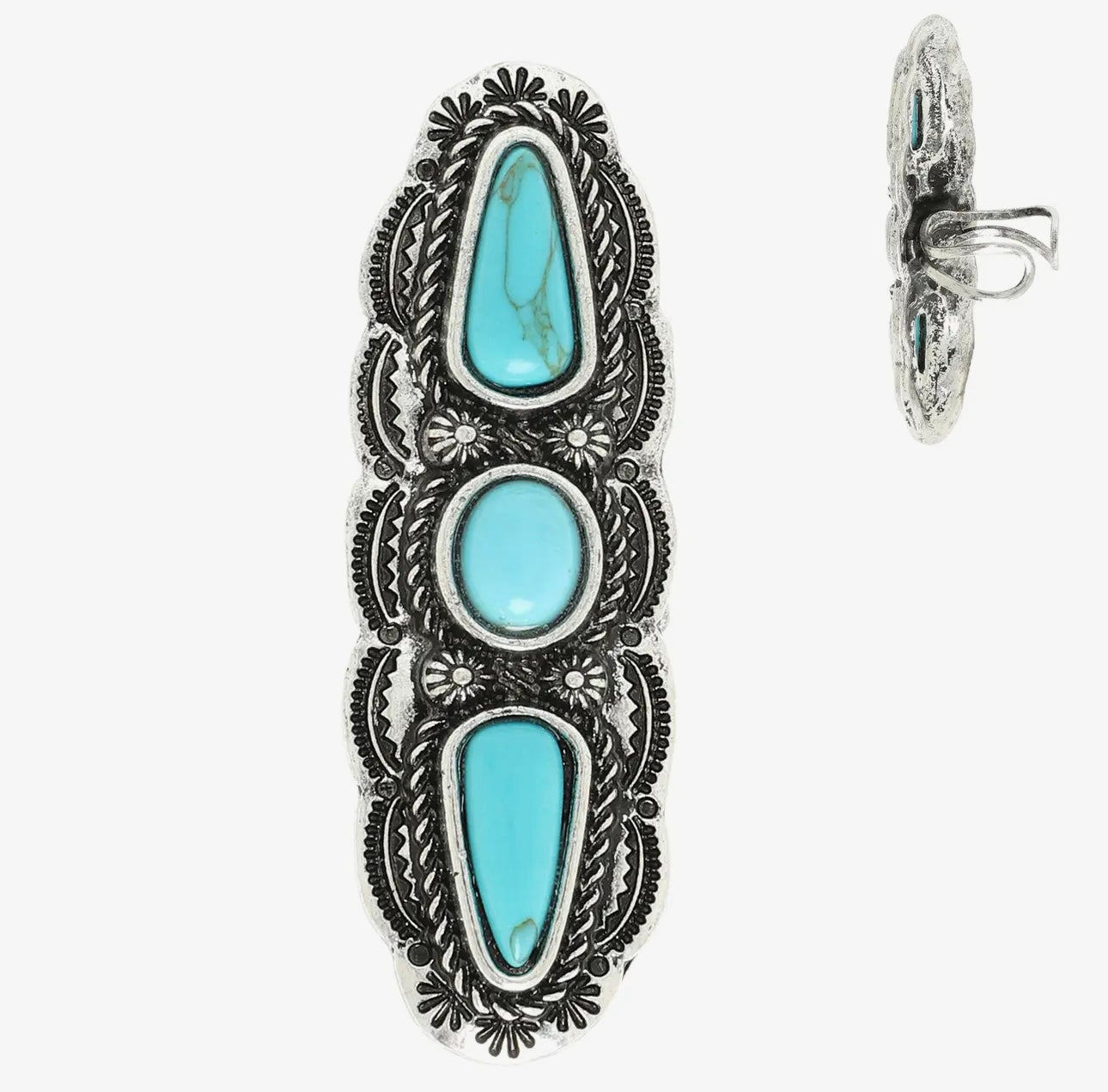 Western Turquoise Cuff Ring