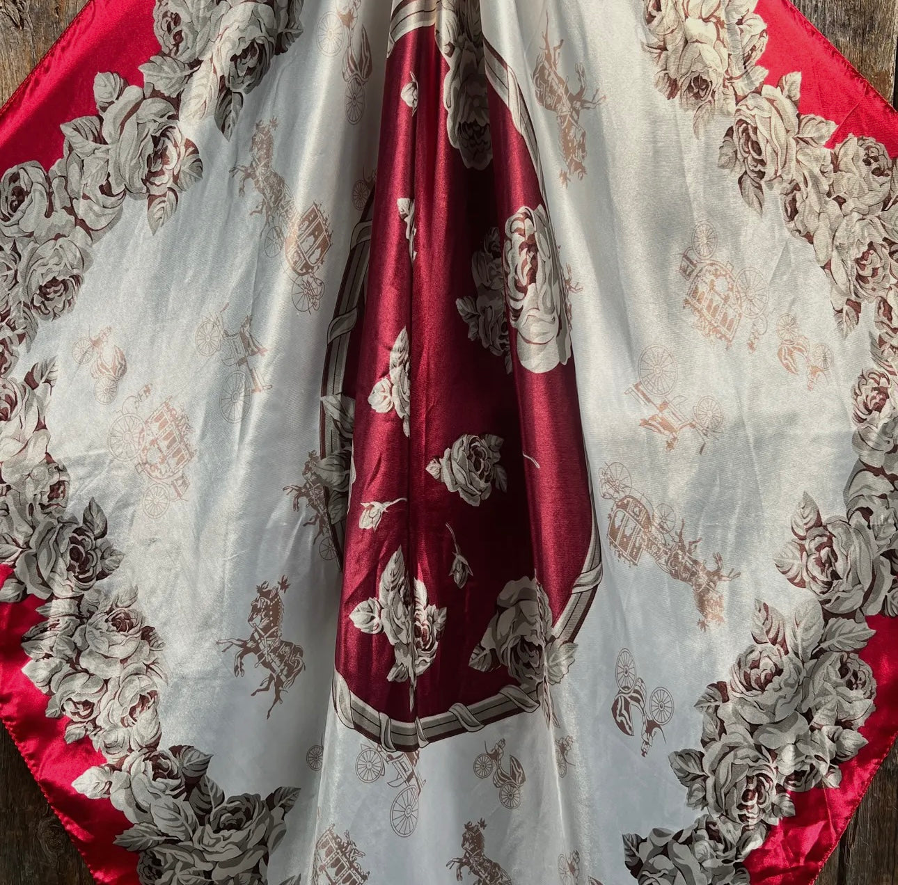 Red & Wine Floral Wild Rag - Scarf