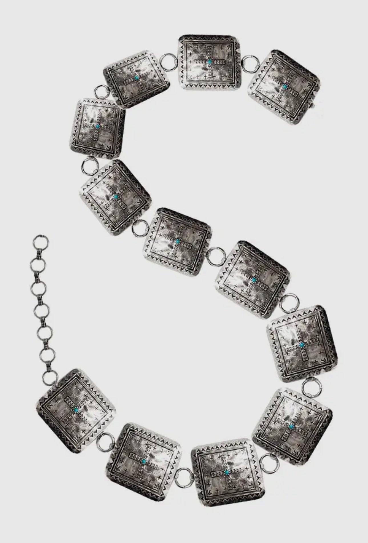 Western Metal Concho Chain Belt