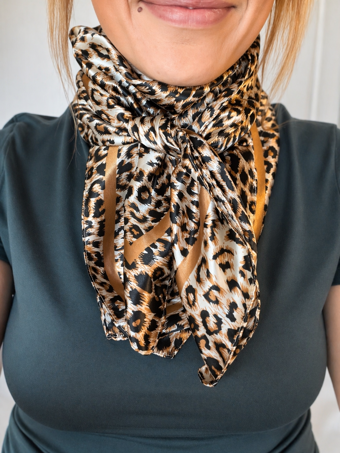 Tan Leopard Wild Rag - Scarf