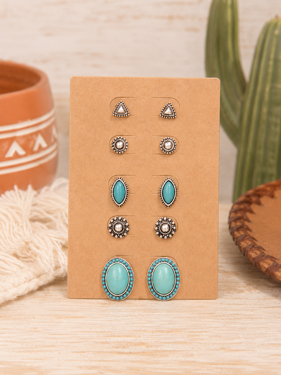Western Turquoise Assorted Earring Set