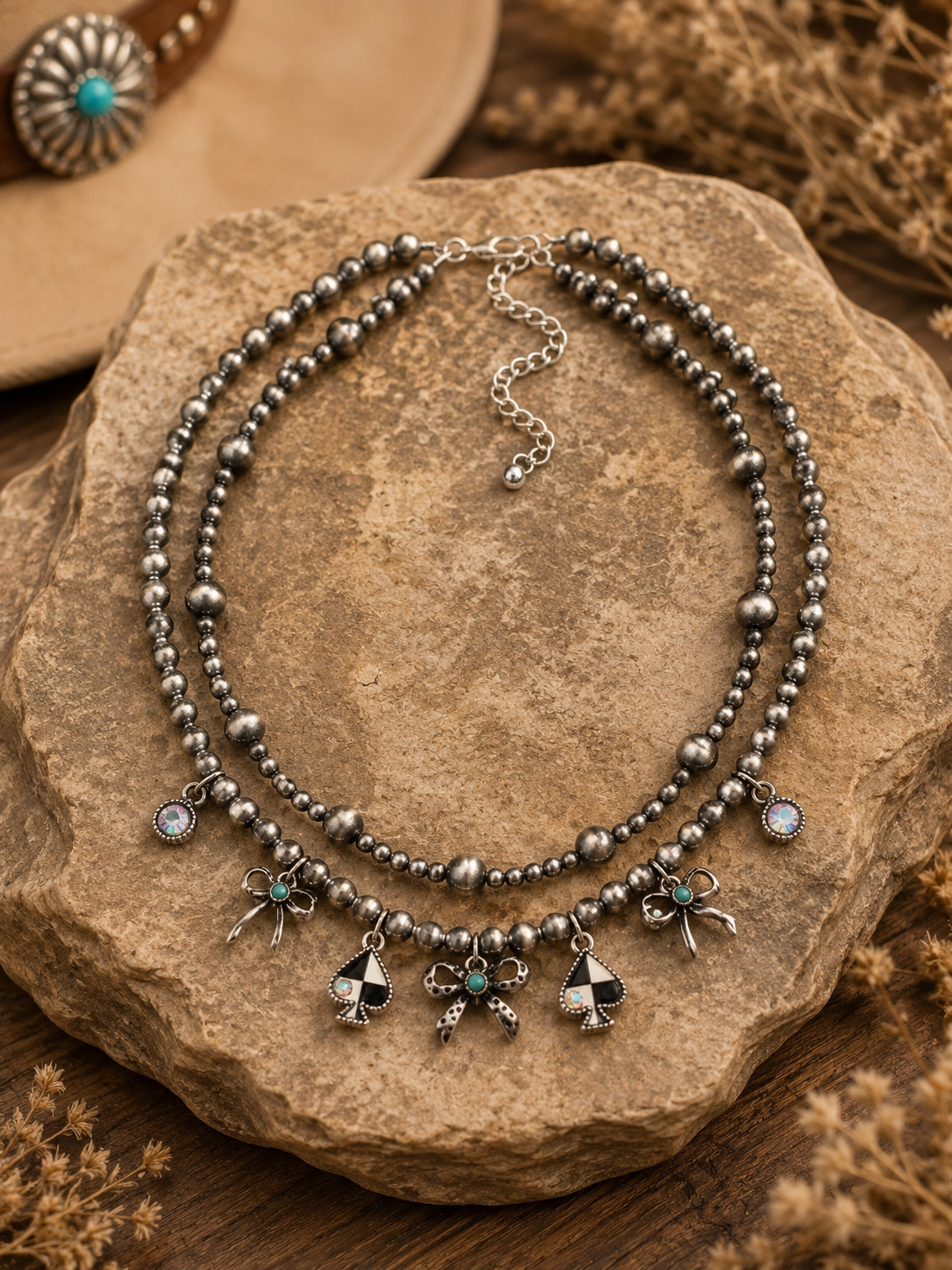 Western Navajo 2-in-1 Charm Necklace - Turquoise