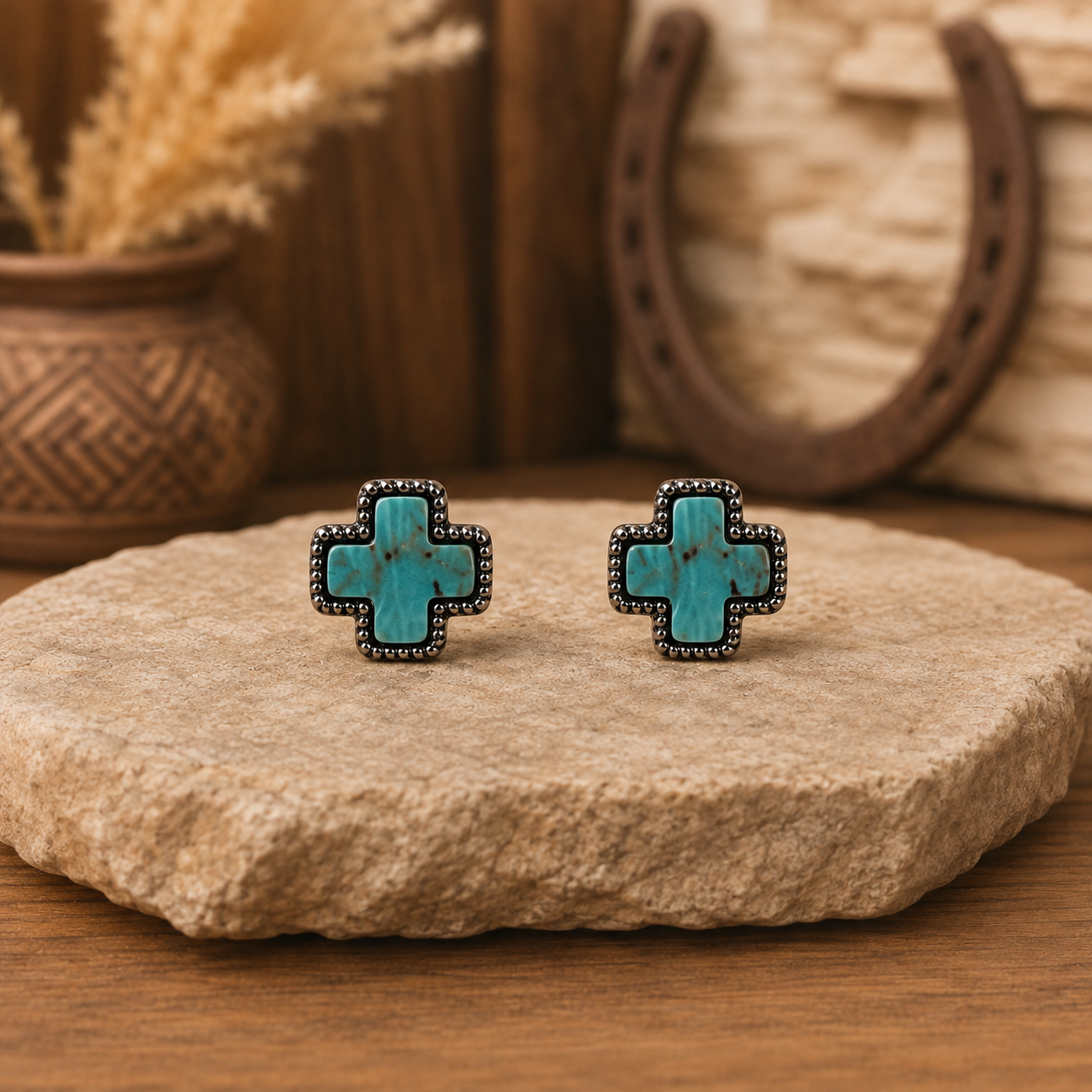Wild West Cross Stud Earrings