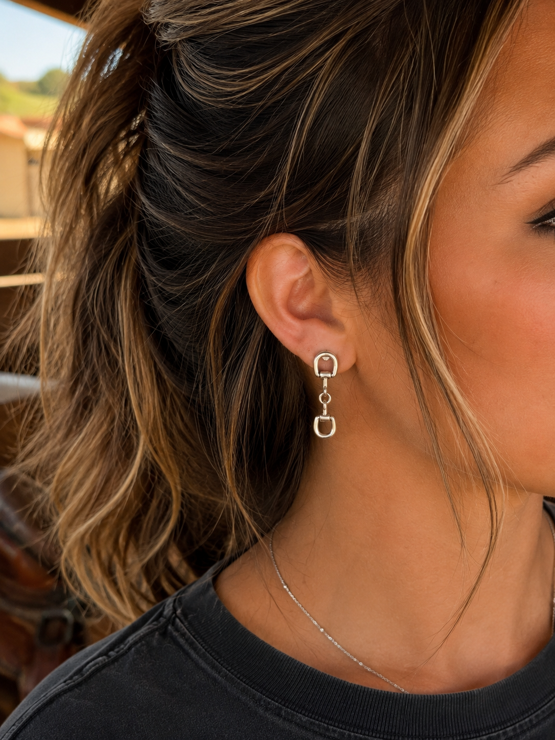 Western Small Snaffle Bit Earring