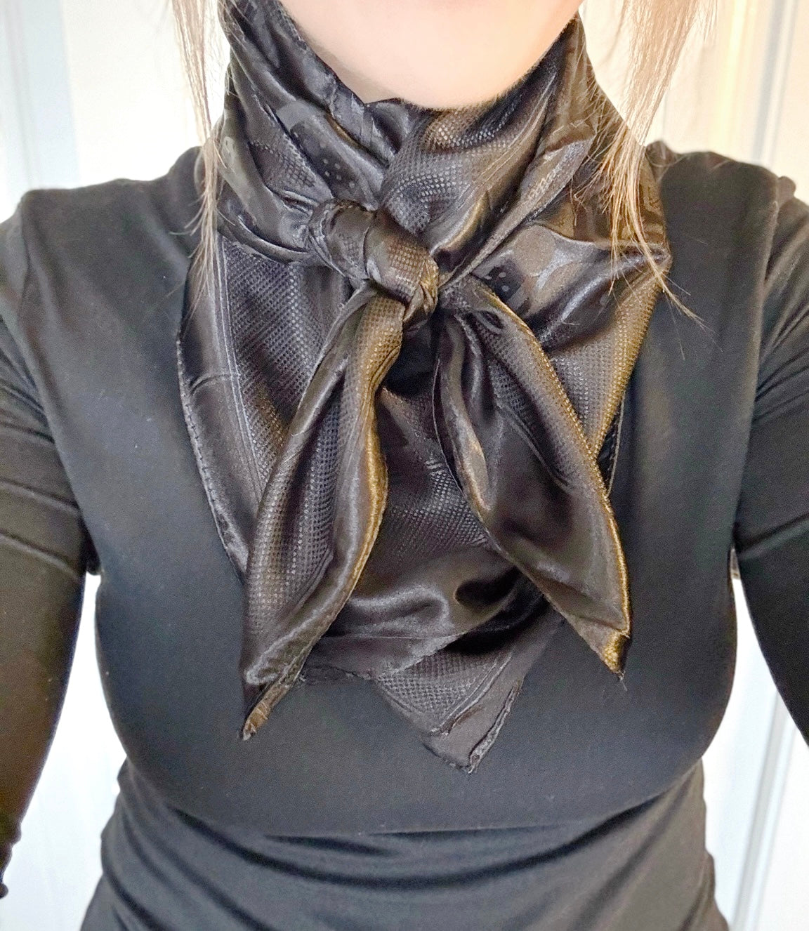 Black Jacquard Wild Rag - Scarf