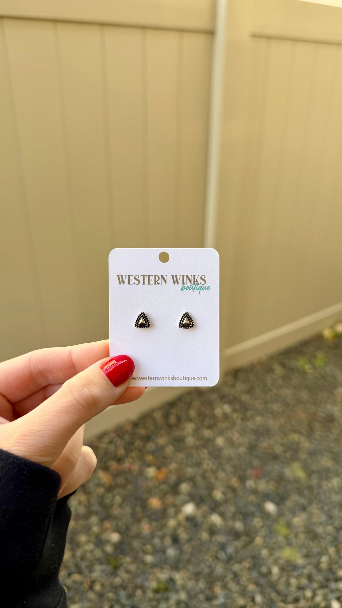 Vintage Triangle Stud Earrings