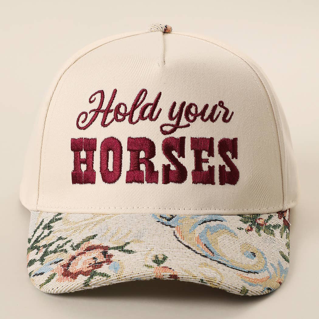 Hold Your Horses Floral Tapestry Trucker Hat