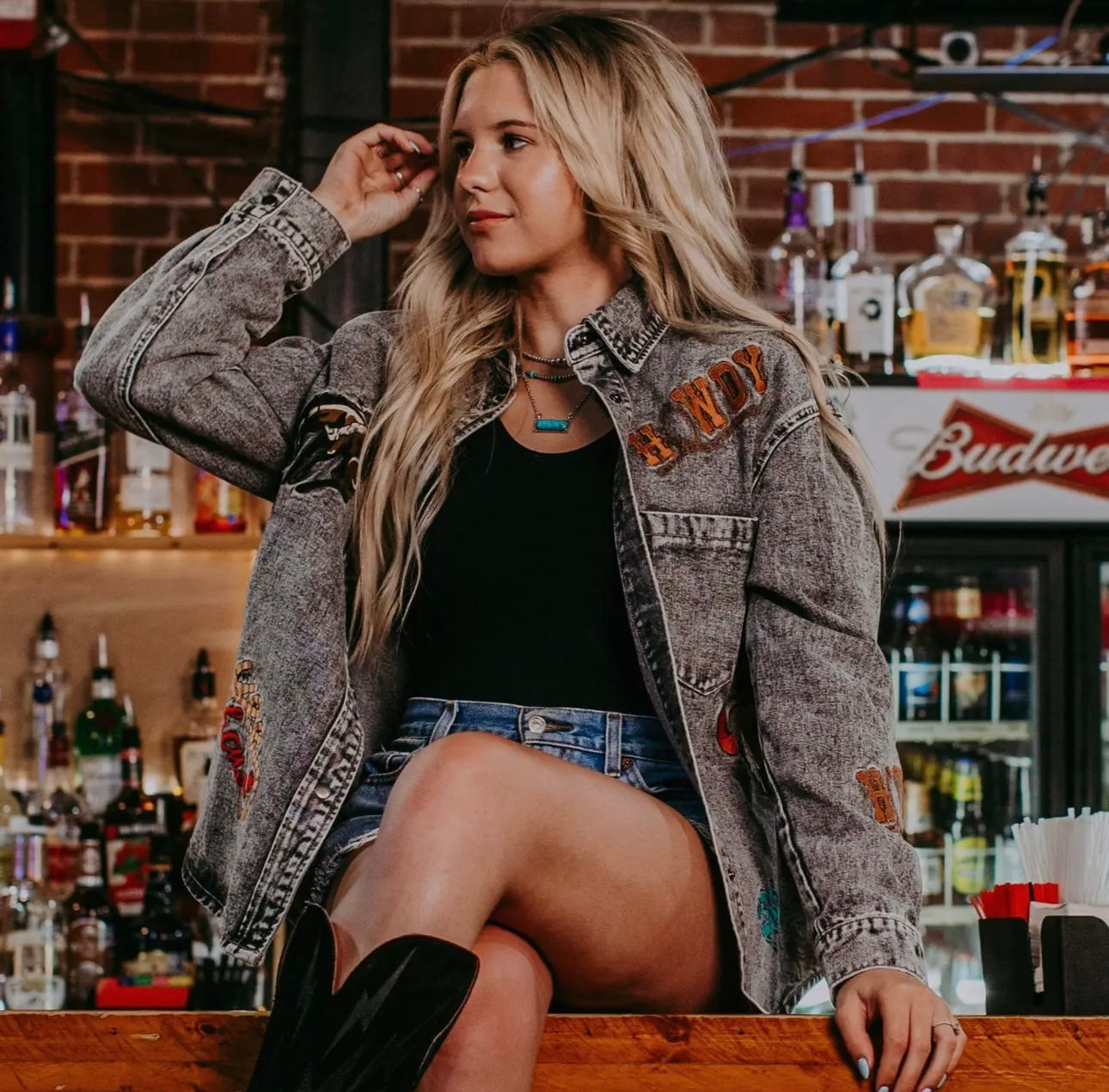 Wild West Embroidery Denim Shacket