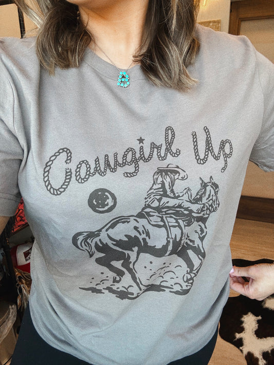 Cowgirl Up Western Horse Graphic Tee