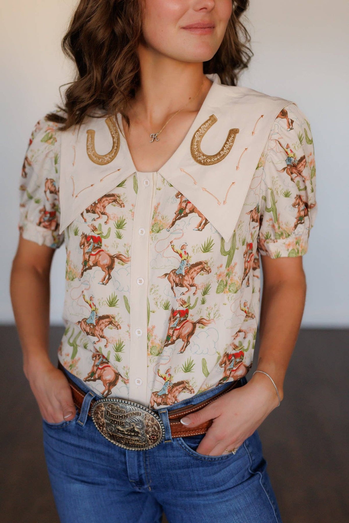Cactus Cowgirl Button Up