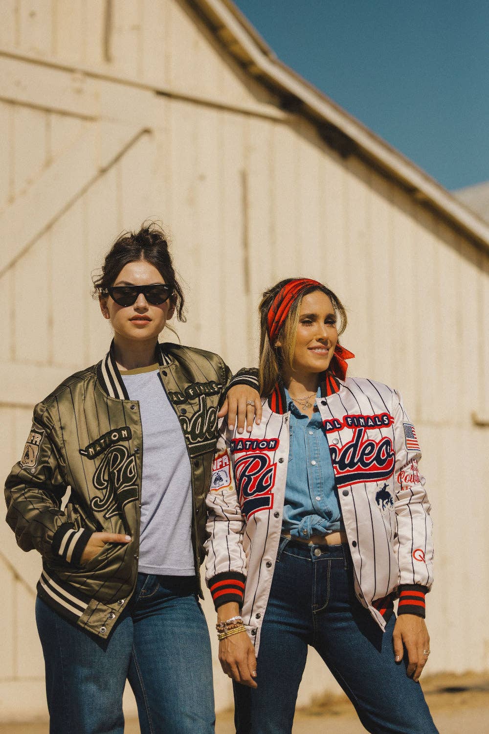 Olive Pinstripe NFR Bomber Jacket