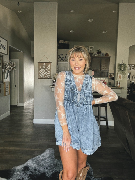 Sleeveless Denim Romper
