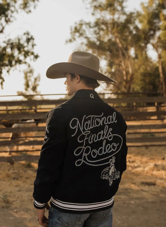 Vintage NFR Corduroy Bomber Jacket - Black