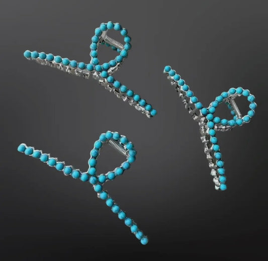 Faux Turquoise Claw Clip - Western Hair Clip
