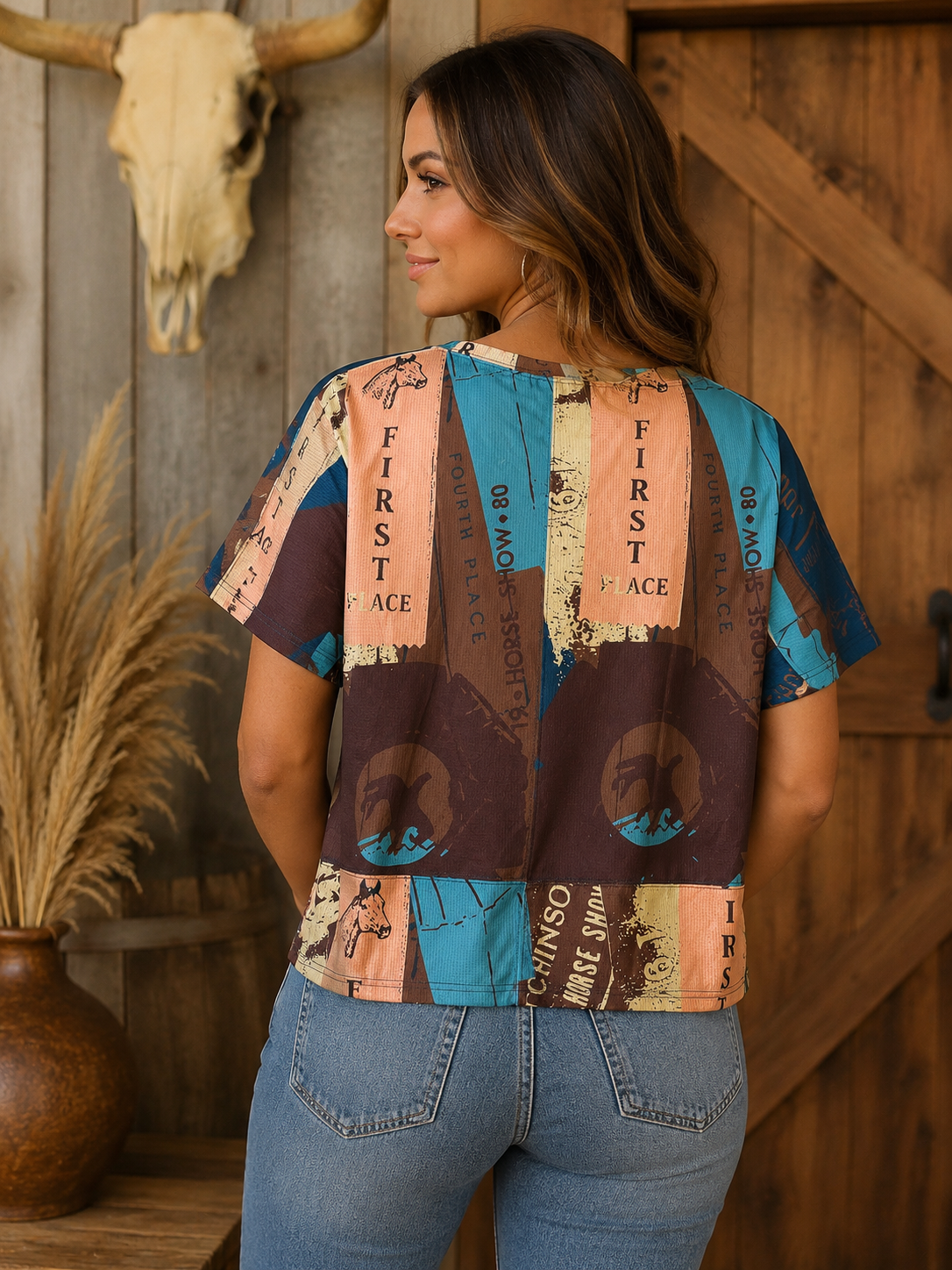 Blue Ribbon Cowgirl Tee