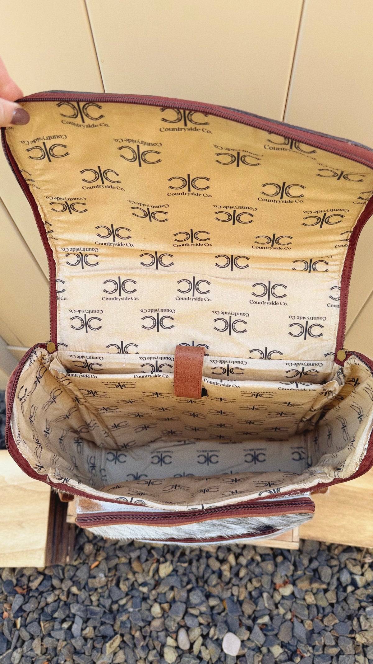 Mesa Cowhide Backpack - White & Tan Cowhide