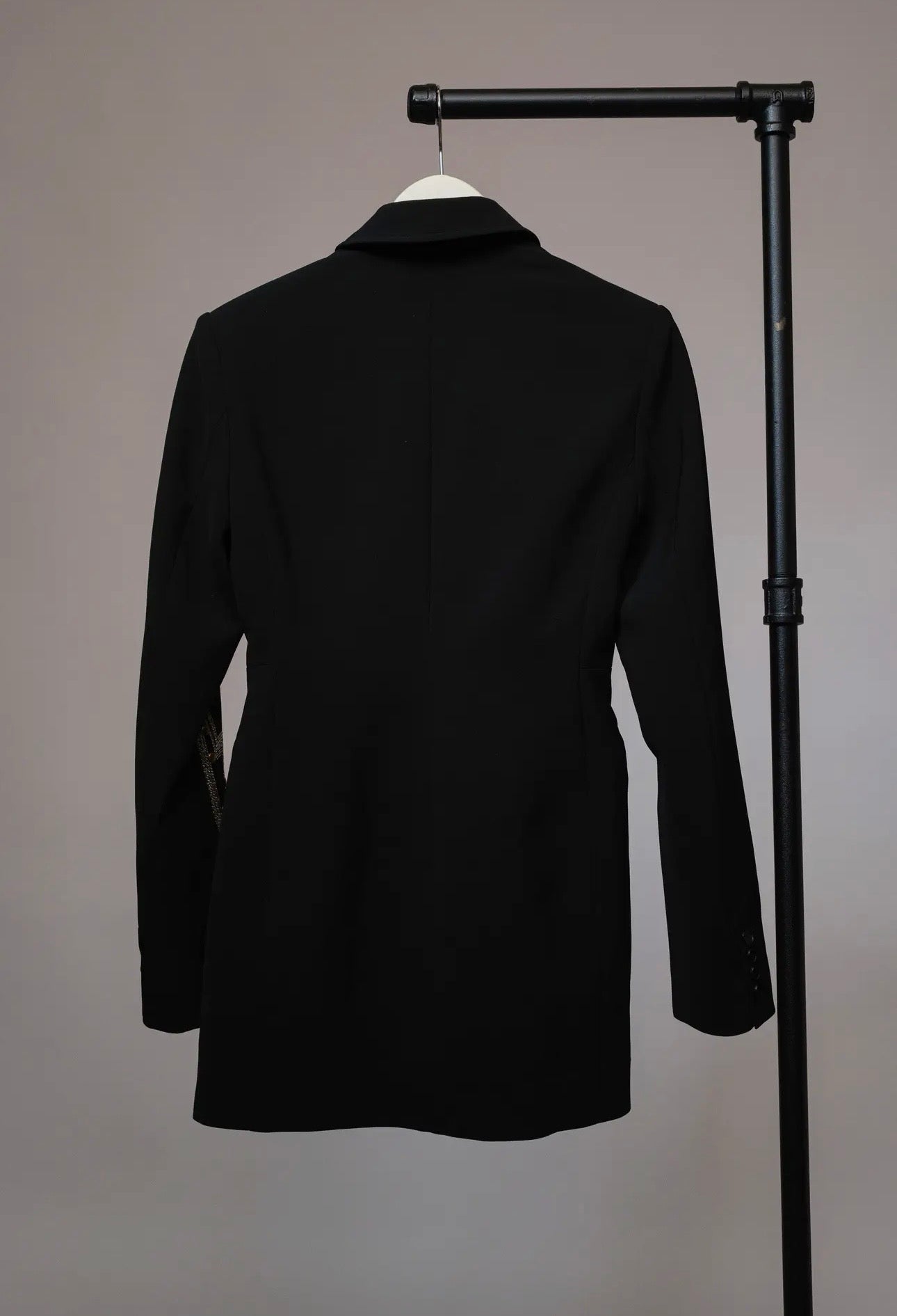 Embroidered Tunic Blazer - Black