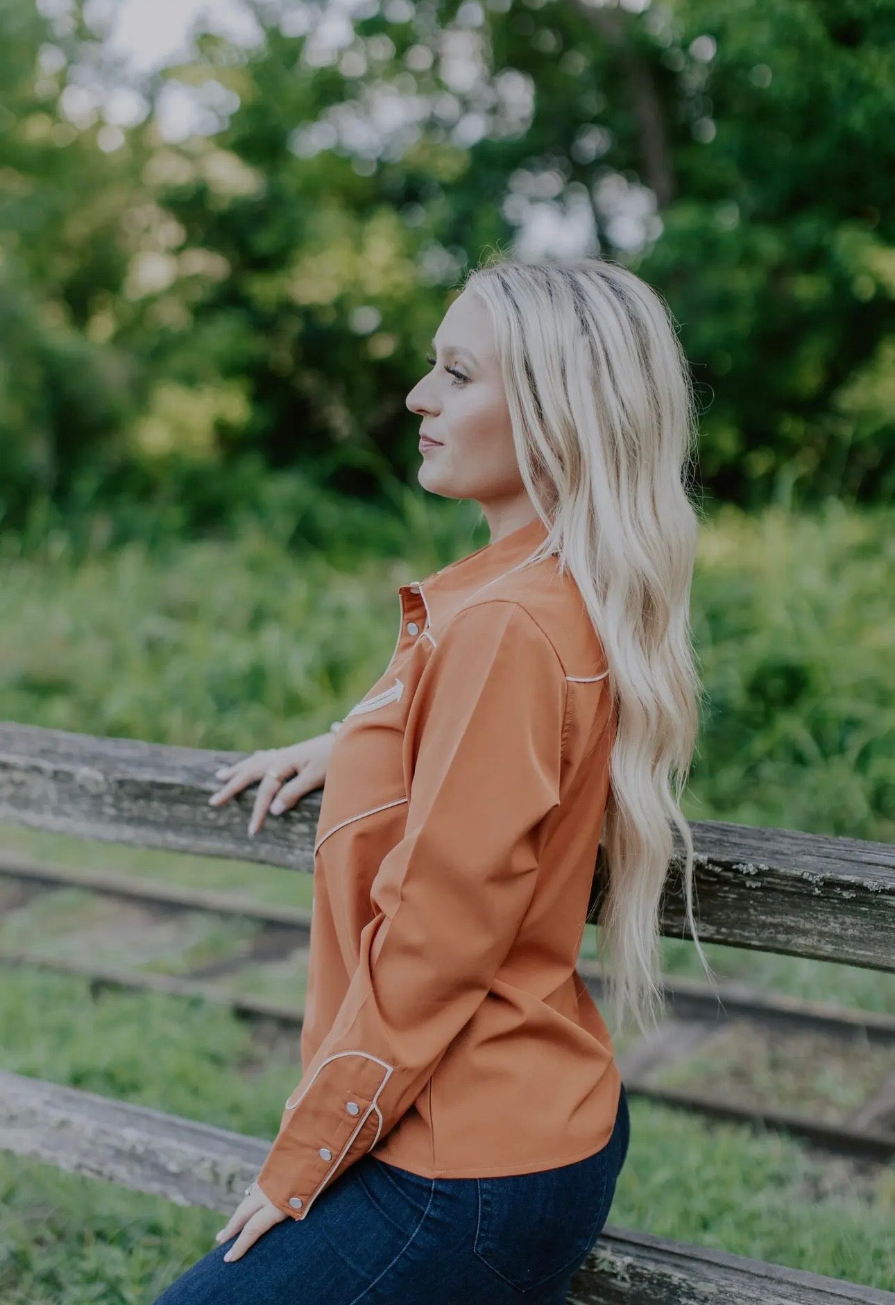 Pearl Snap Button Up - Rust