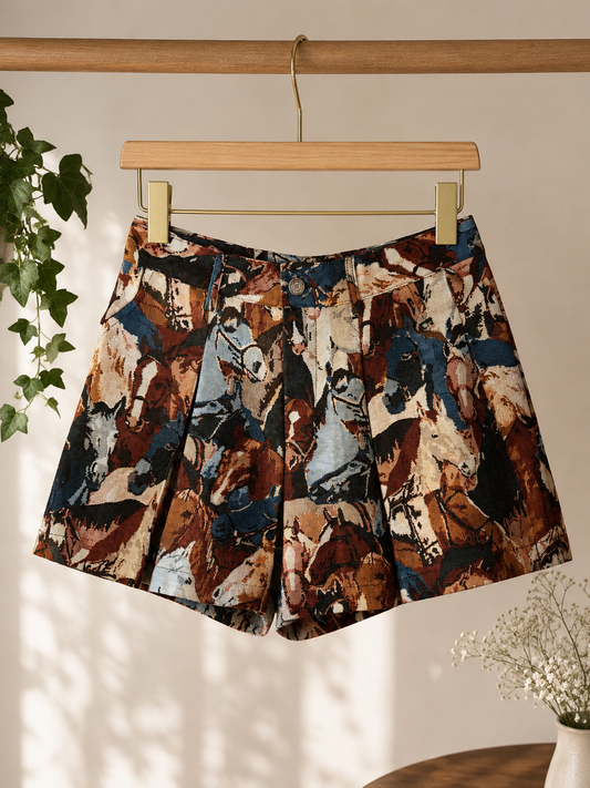 Horse Knitted Crease Shorts