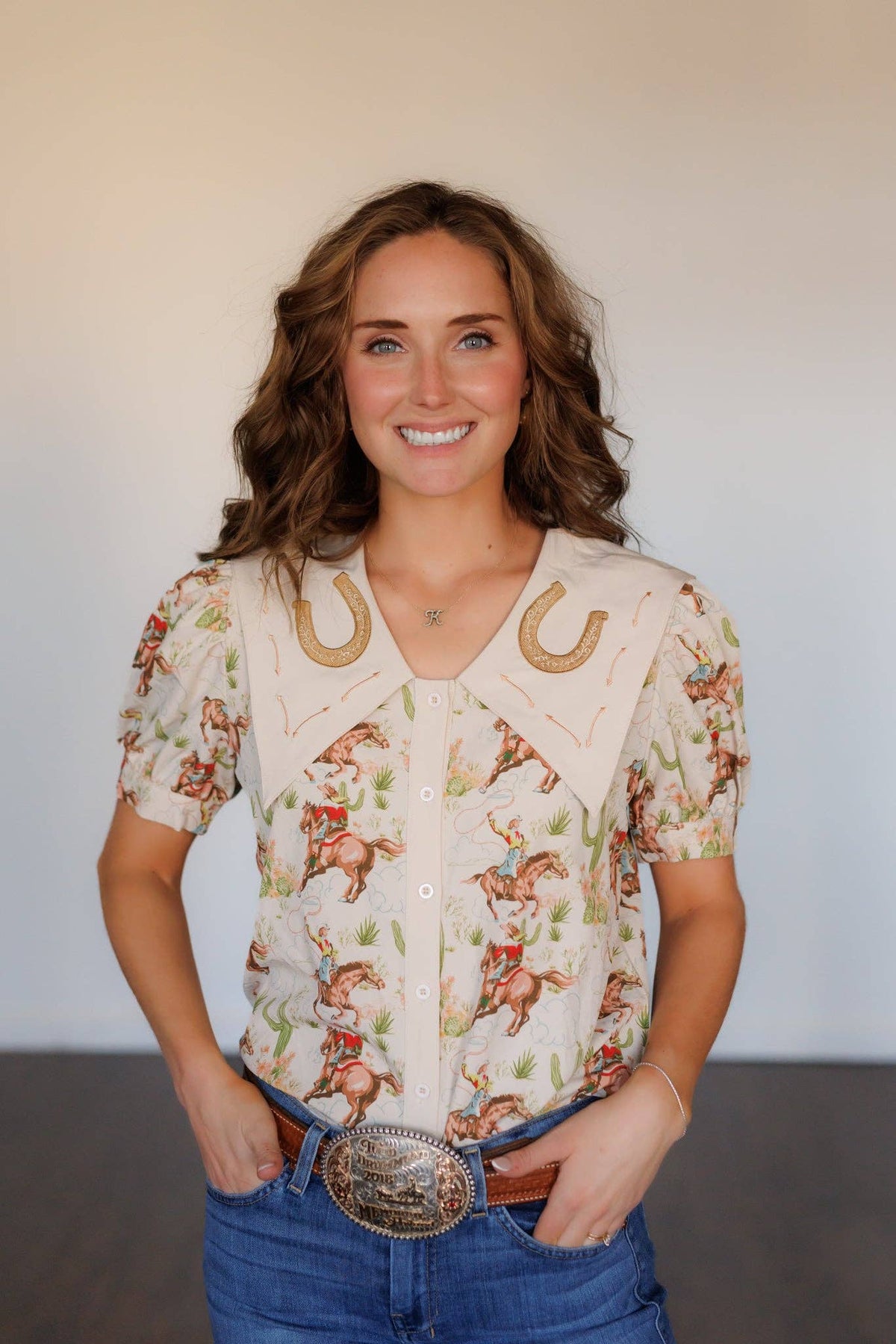 Cactus Cowgirl Button Up