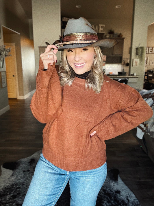 Cowboy Flare Sleeve Knit Sweater