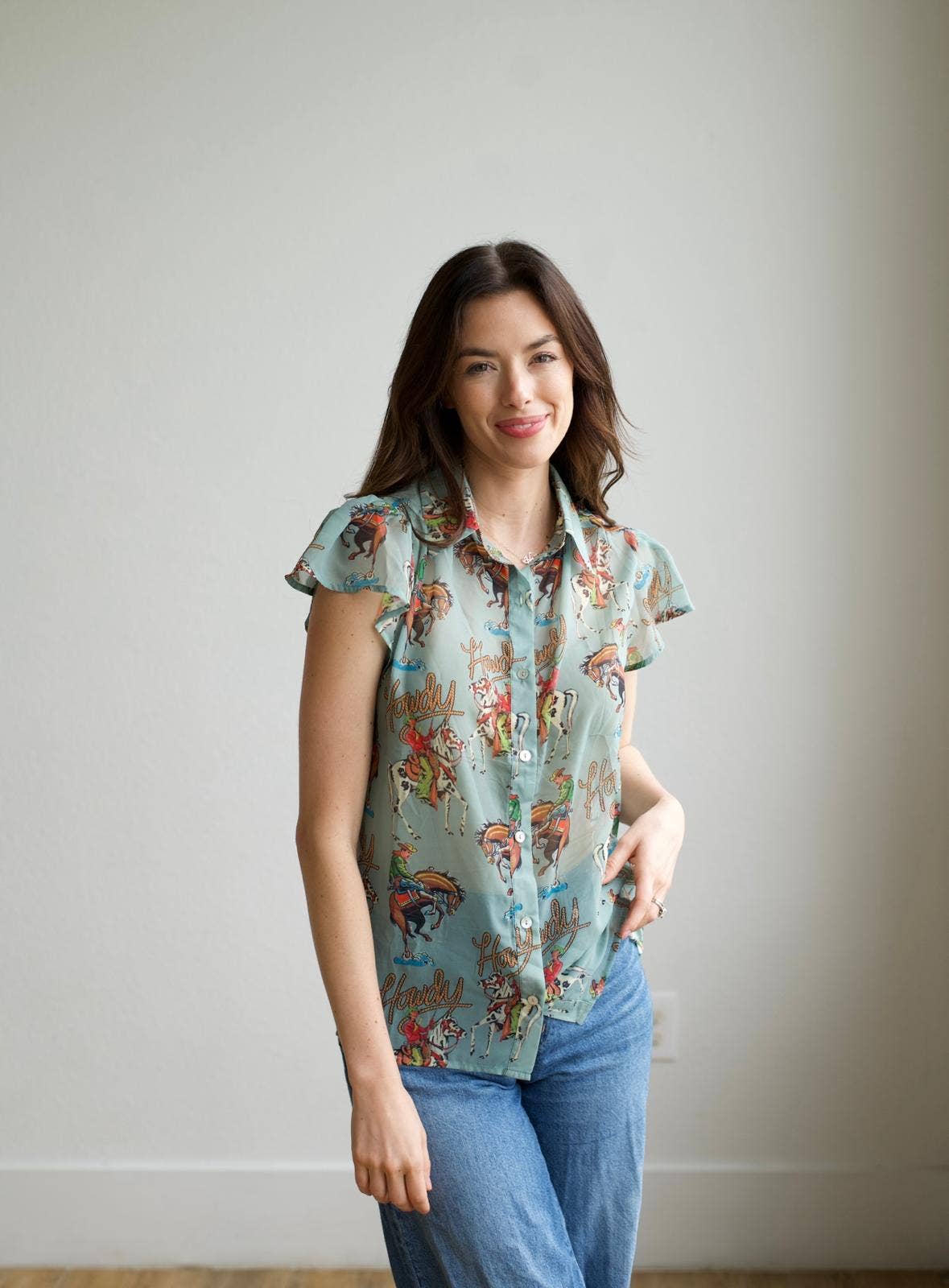 Howdy Flutter Sleeve Blouse