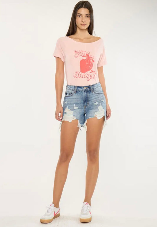 High Rise Rainbow Threads Shorts