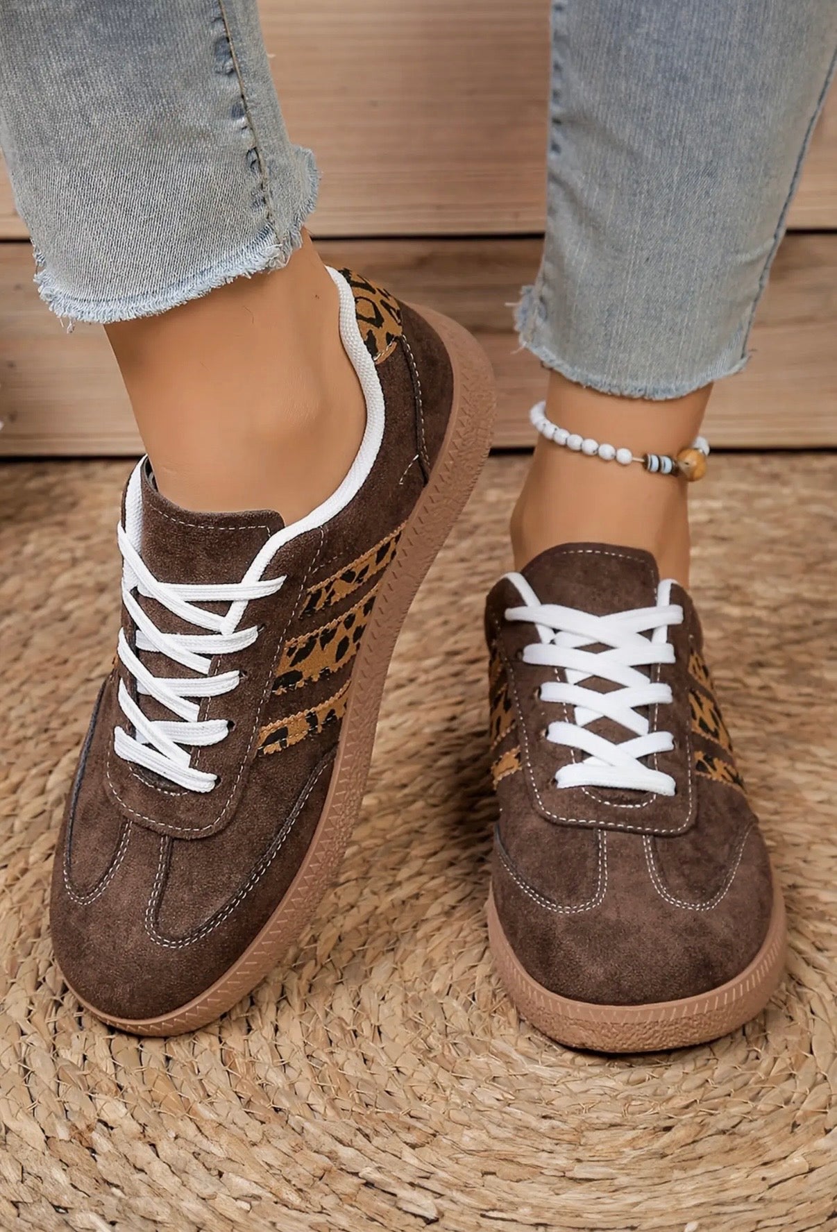 Leopard Detailed Suede Shoes