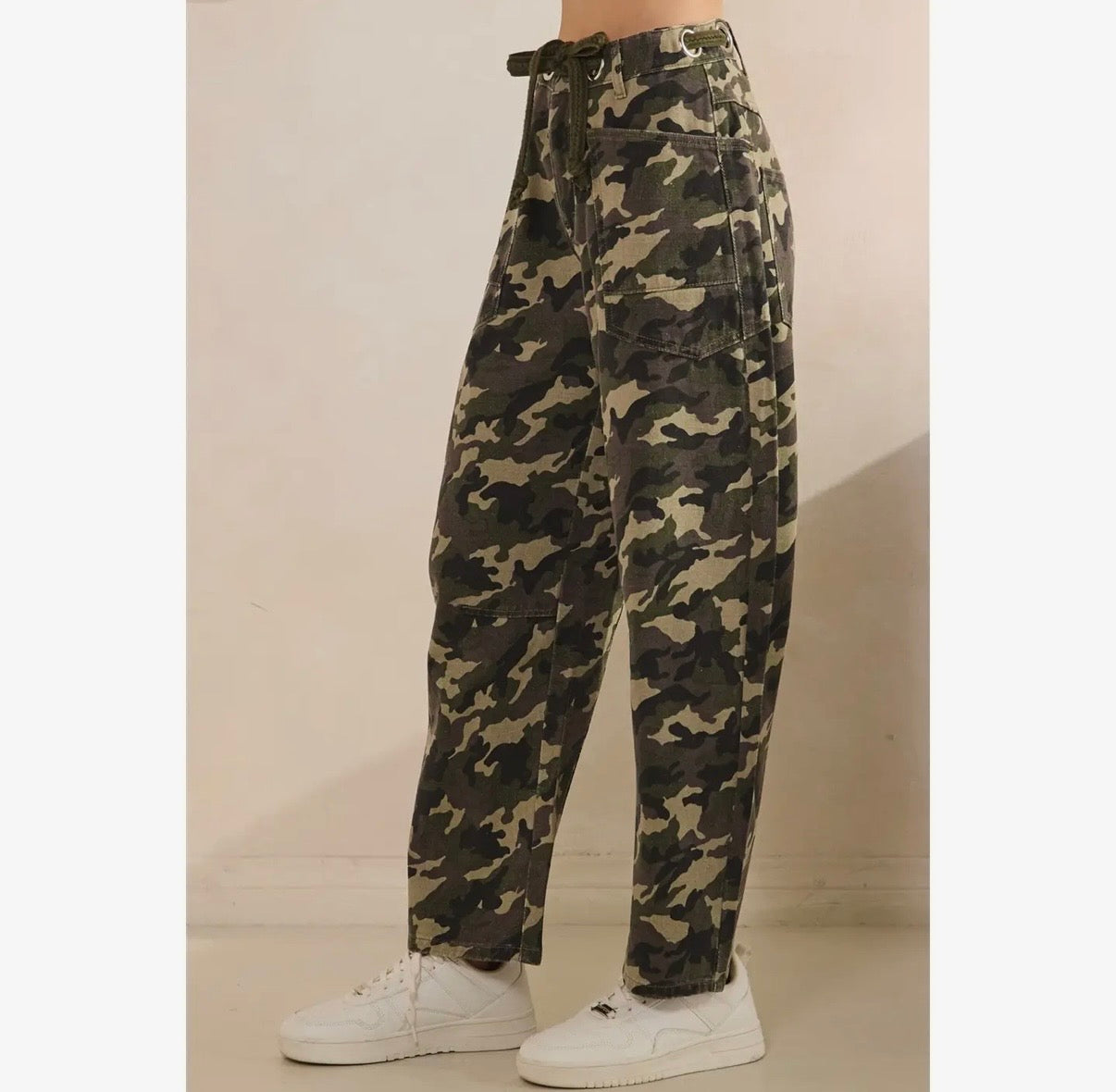 Printed Barrel Jean - Camo