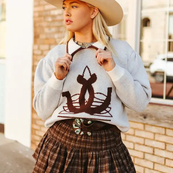 Horseshoe Collared Sweater