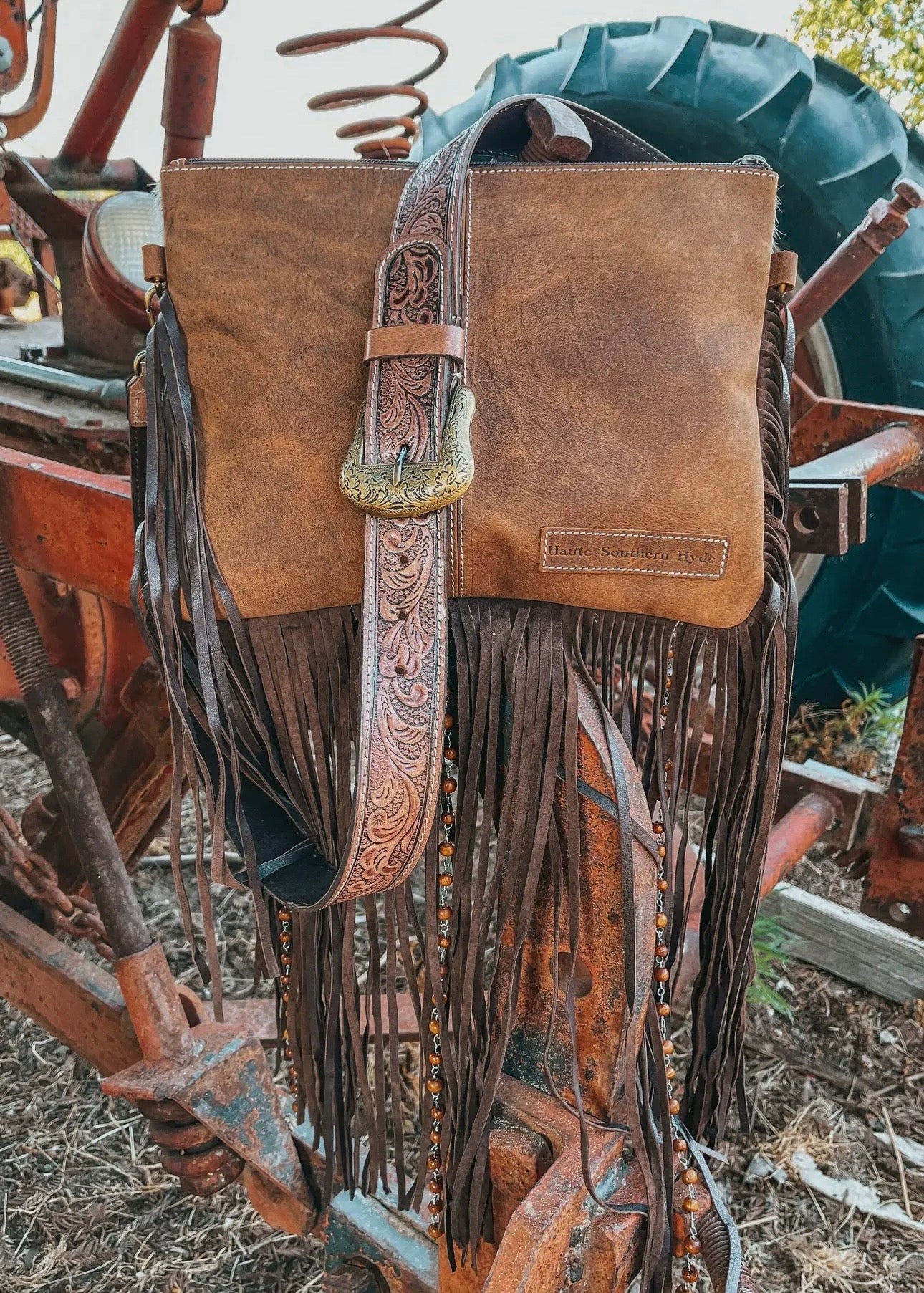 The Lancaster Cowhide Leather Tooled Purse