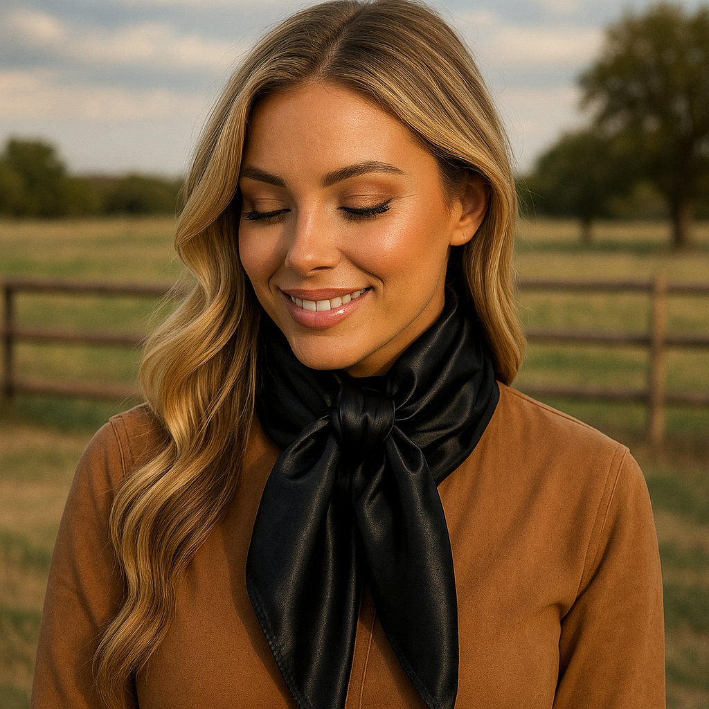 Solid Black Wild Rag - Scarf