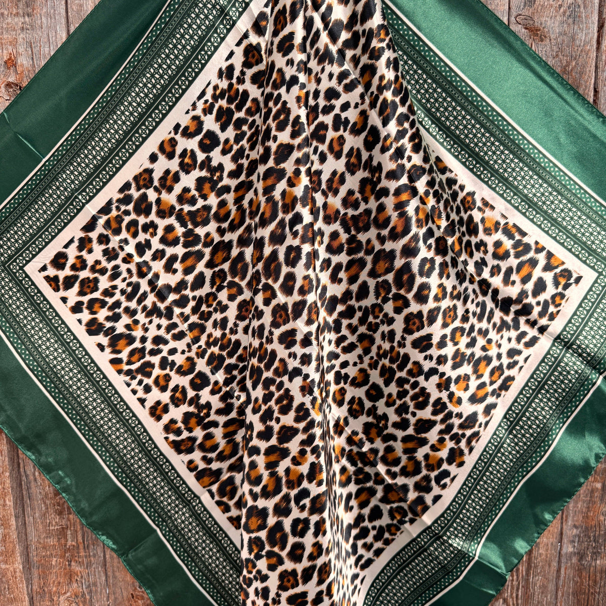 Green Animal Print Wild Rag - Scarf