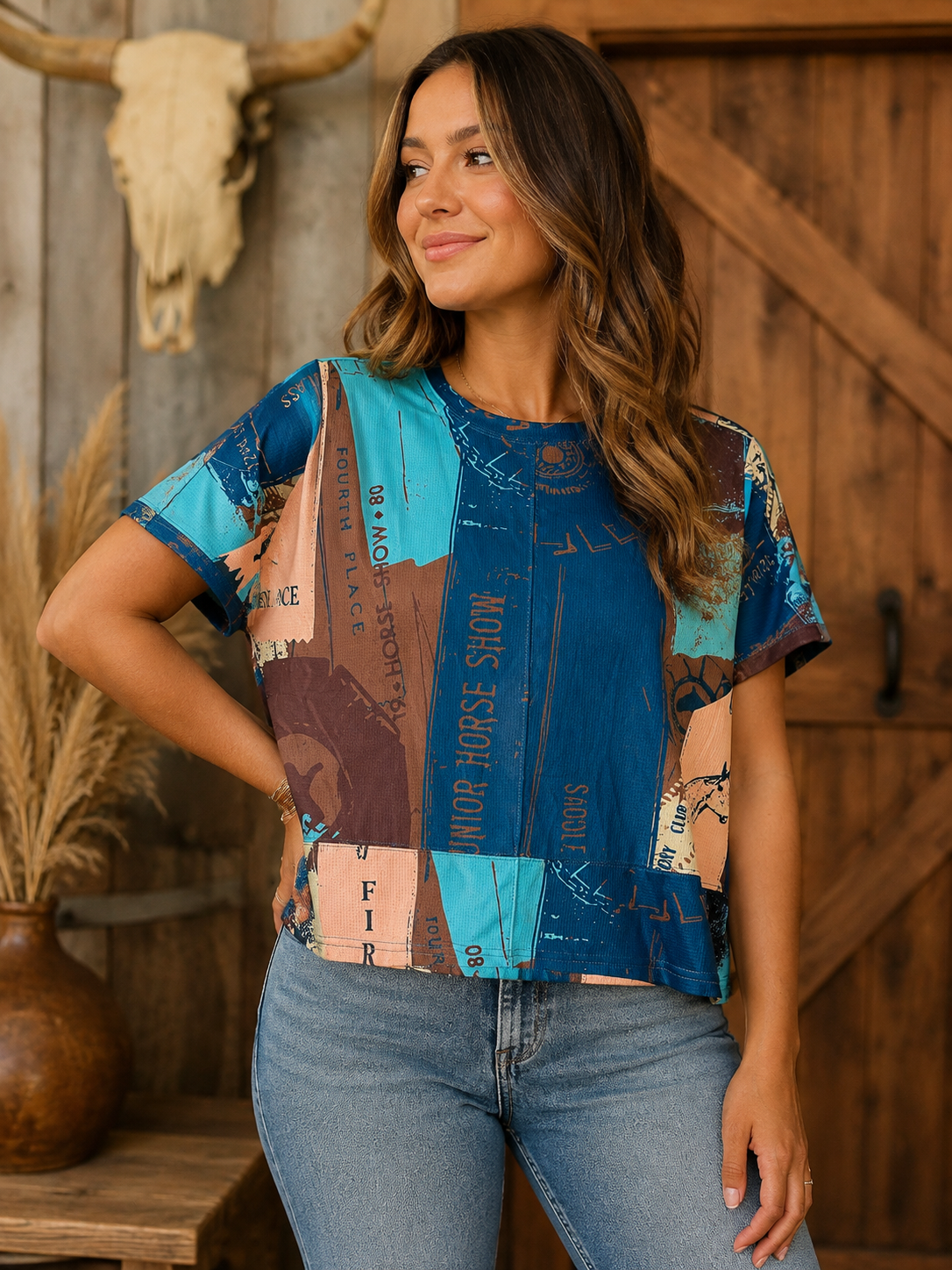 Blue Ribbon Cowgirl Tee