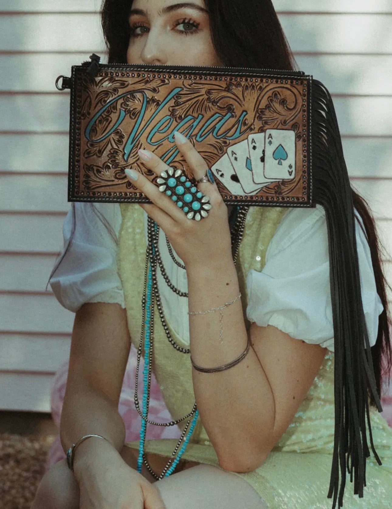 The Vegas Clutch Wristlet - Turquoise