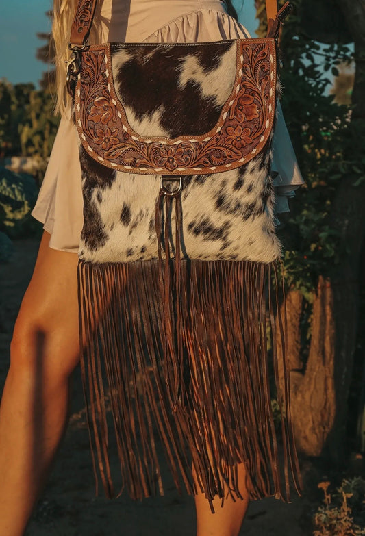 Jessie Cowhide Fringe Purse