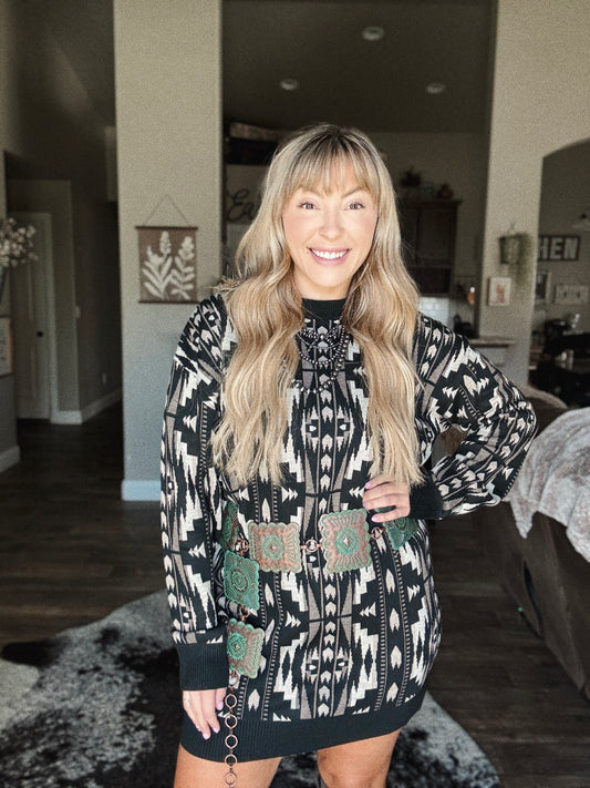 Montana Aztec Sweater Dress