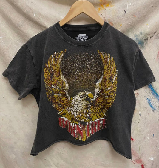 Born Free Oversized 90's Cropped Tee