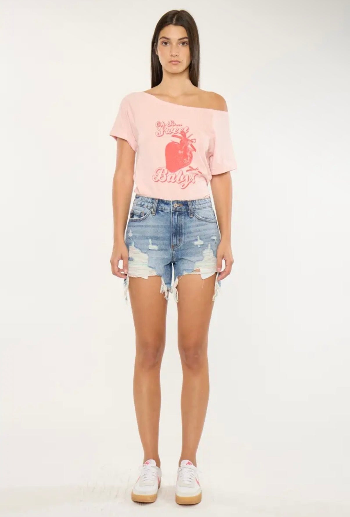 High Rise Rainbow Threads Shorts